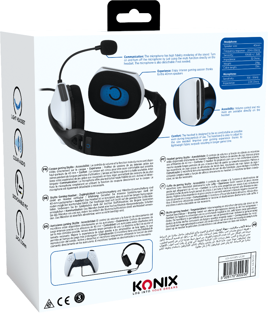 Casque Konix Skylite Gaming PS5 – Konix – pour PC et consoles