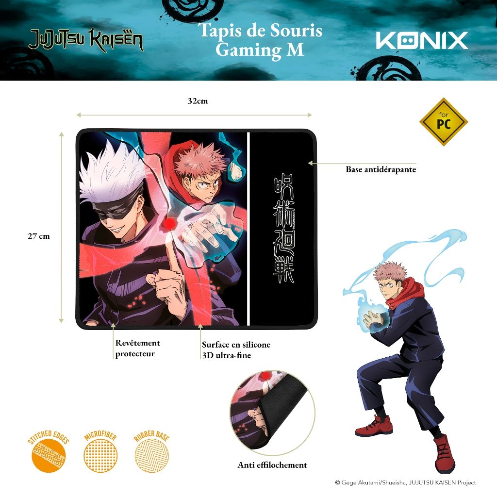 Tapis de souris Konix Jujutsu Dark | Jujutsu Kaisen