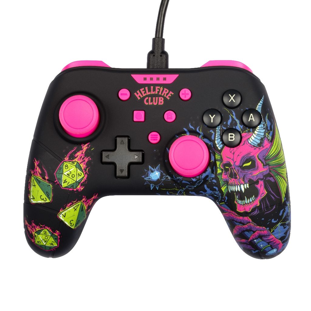 Manette Filaire Konix Stranger Things – Compatible Switch, Switch 2 & PC | Noir/Rose