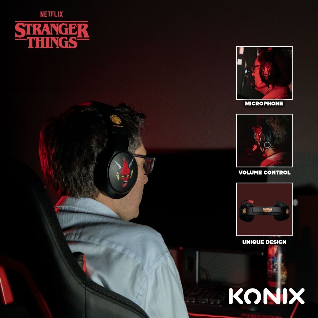 Casque Gaming Konix Stranger Things – Motif Hellfire Club