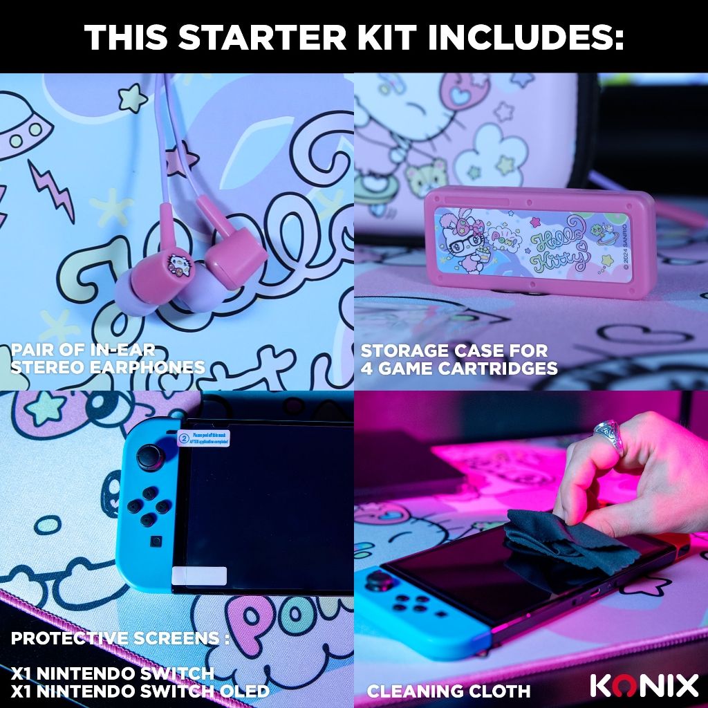 Konix Hello Kitty Starter Kit – Accessoires Switch Complets