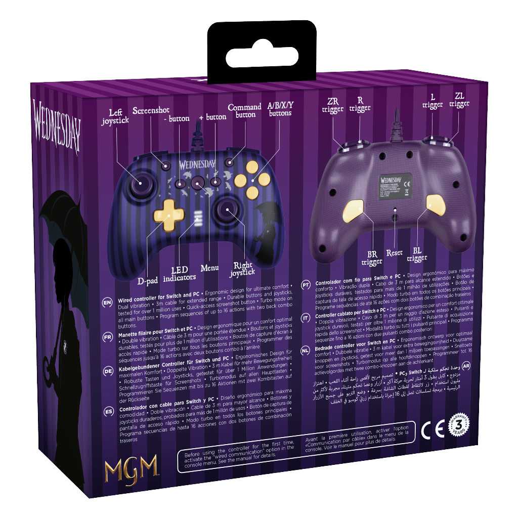 Manette Konix Mercredi – Filaire Switch et PC Violet/Noir