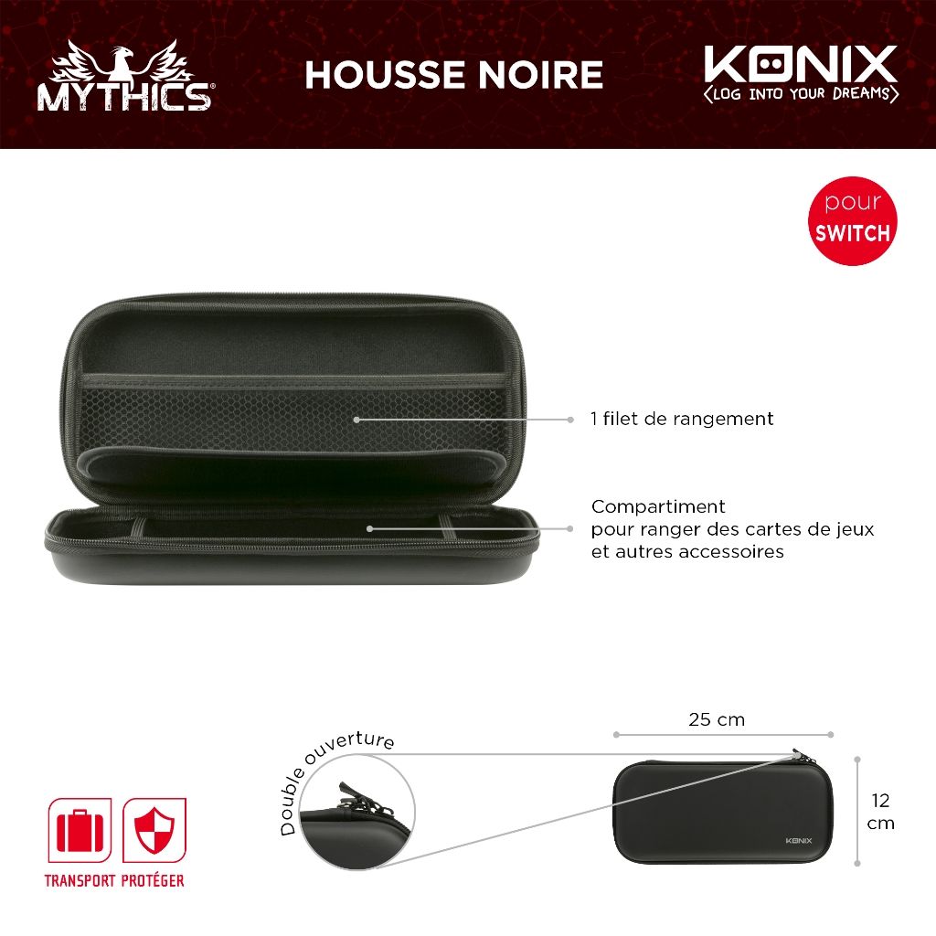 Sac de transport Konix My SW | Nintendo Switch & accessoires – Noir