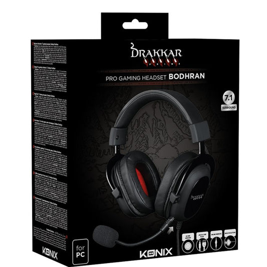 Casque Gaming Filaire Konix Drakkar Bodhran – PC | Noir