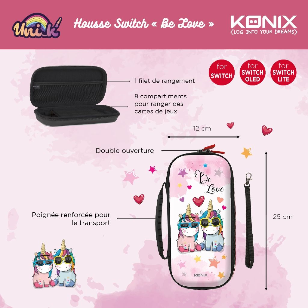 Sac Konix UNIK SW Carry Bag Be Love | UNIK – Nintendo Switch & accessoires