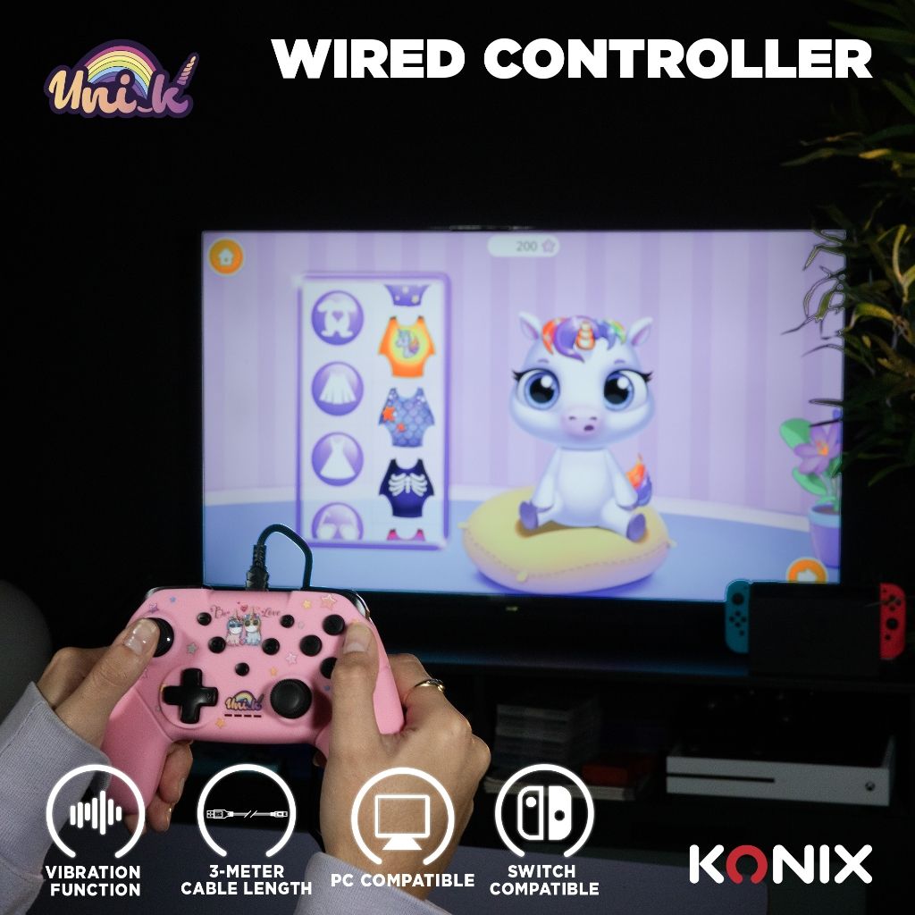 Manette Konix UNIK Be Love | UNIK – pour Switch, Switch 2 et PC