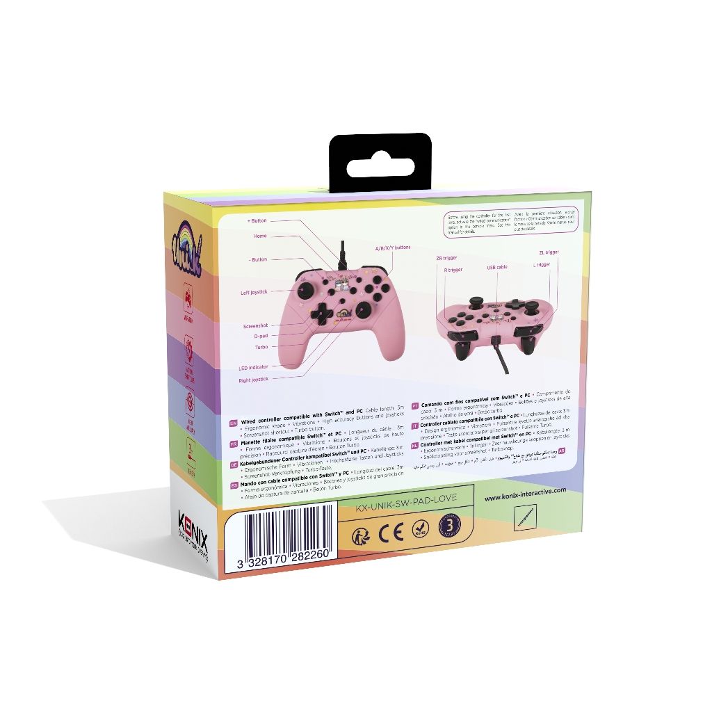 Manette Konix UNIK Be Love | UNIK – pour Switch, Switch 2 et PC