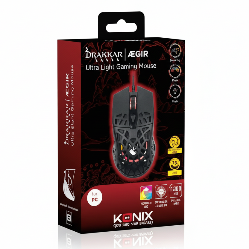 Souris Gaming Konix Drakkar Aegir 70 g – LED Arc - en - Ciel
