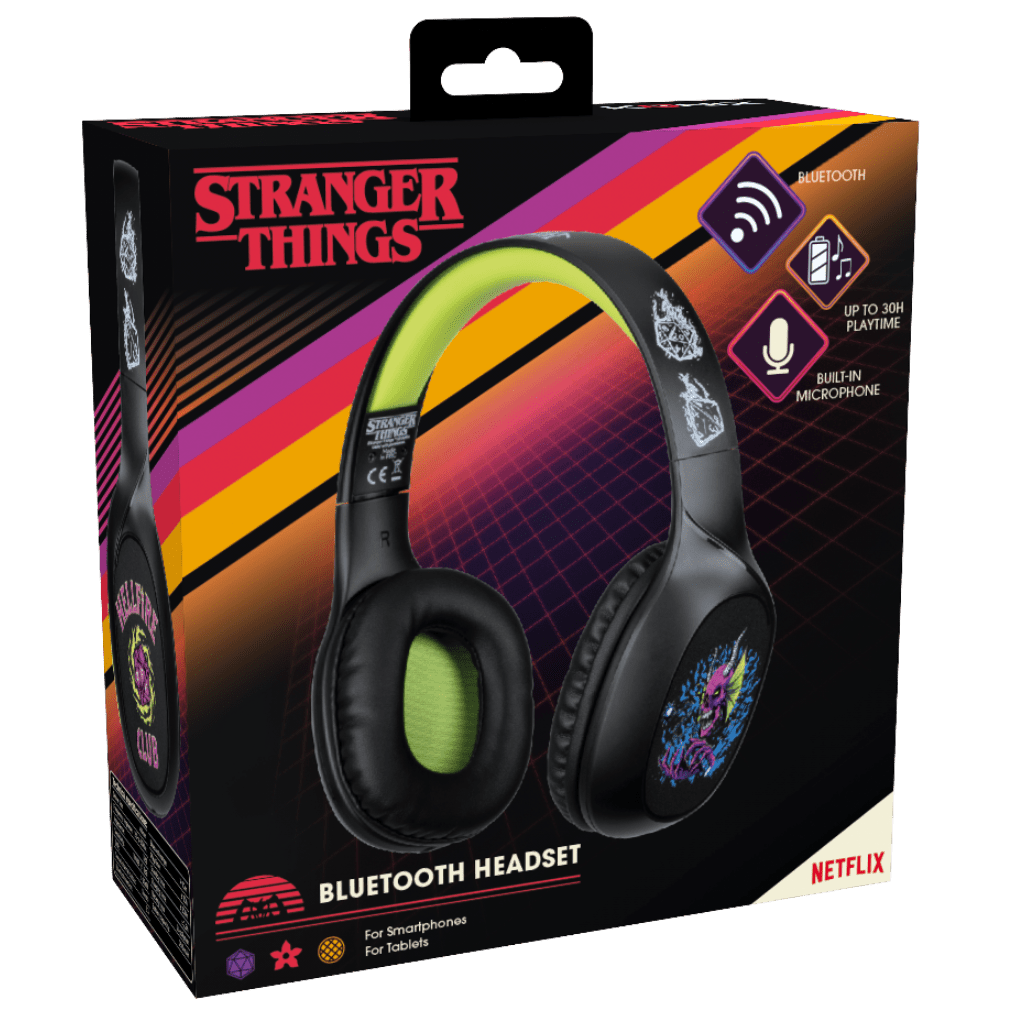 Casque Audio Konix Stranger Things Bluetooth 5.3 – PC, Smartphone & Tablette | Noir/Jaune