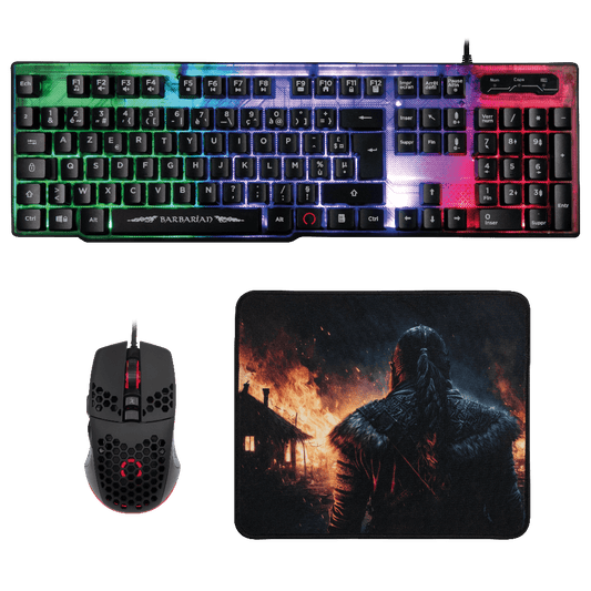 Pack Gaming Konix Drakkar Barbarian – Clavier AZERTY & Souris PC