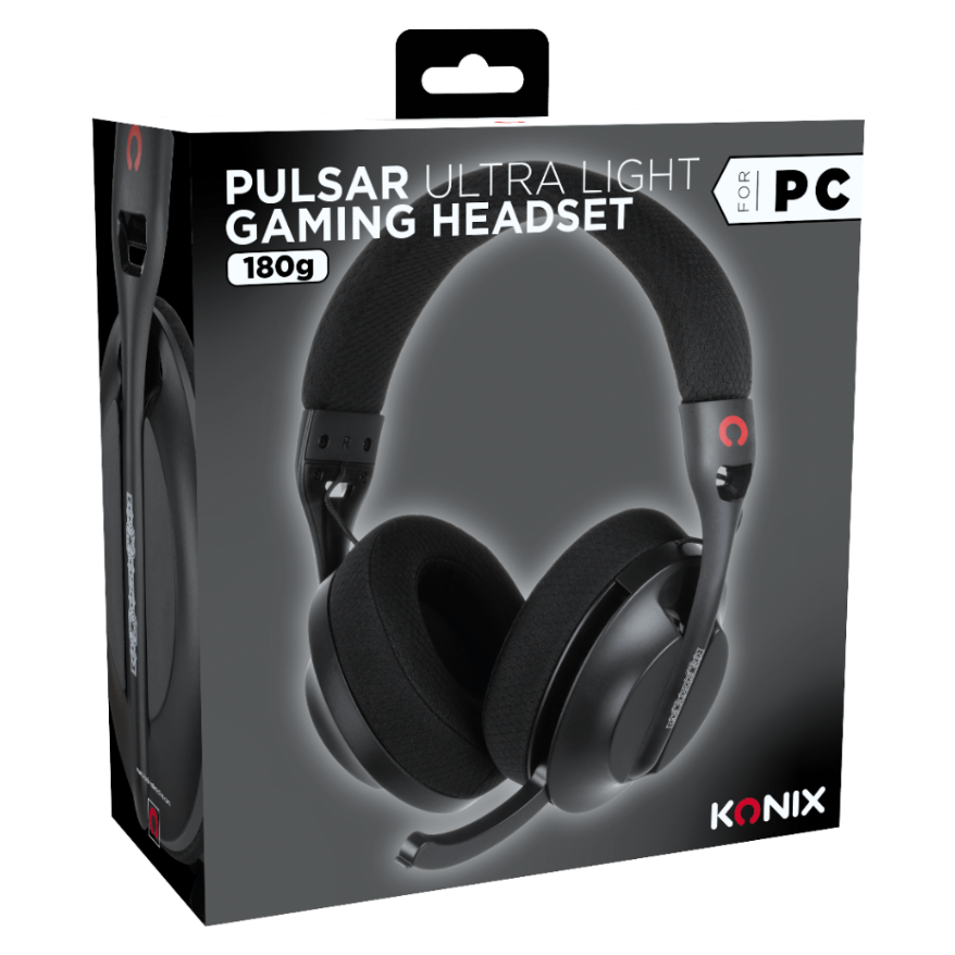 Casque Gaming Konix Pulsar Ultraléger 180 g – PC | Bluetooth, USB & Type - C – Noir