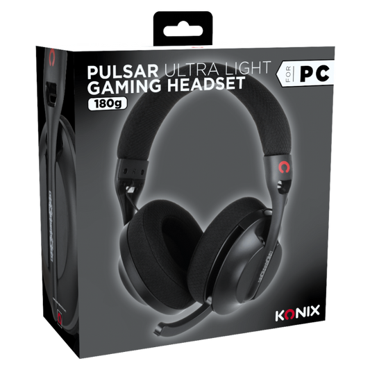 Casque Gaming Konix Pulsar Ultraléger 180 g – PC | Bluetooth, USB & Type - C – Noir