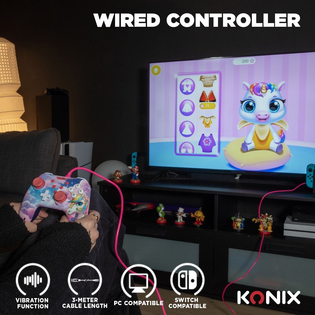 Manette Filaire Konix Unicorn – Compatible Switch, Switch 2 & PC