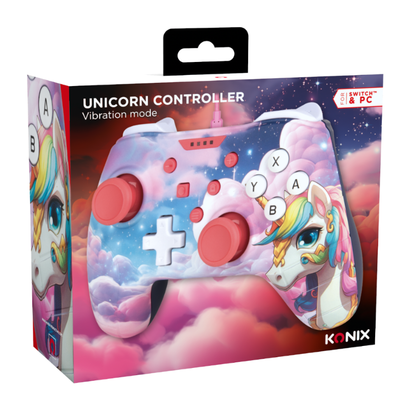 Manette Filaire Konix Unicorn – Compatible Switch, Switch 2 & PC