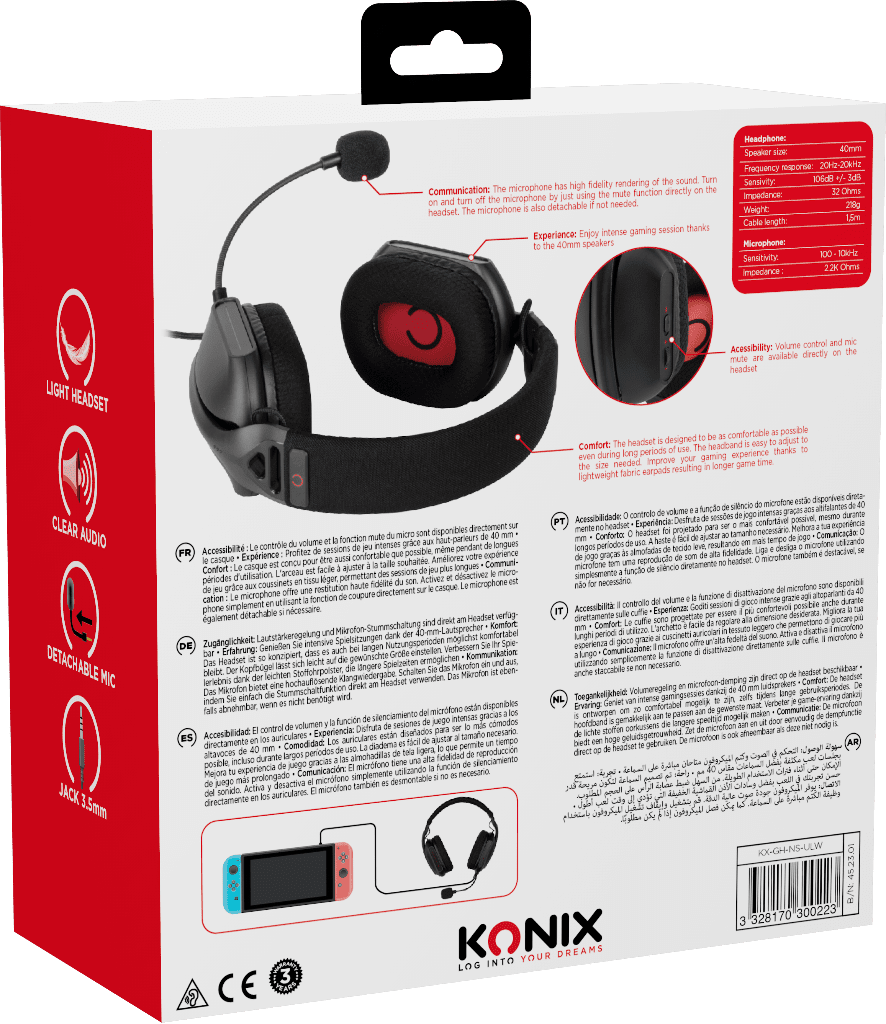 Casque Konix Skylite – Skylite – Gaming – pour Nintendo Switch