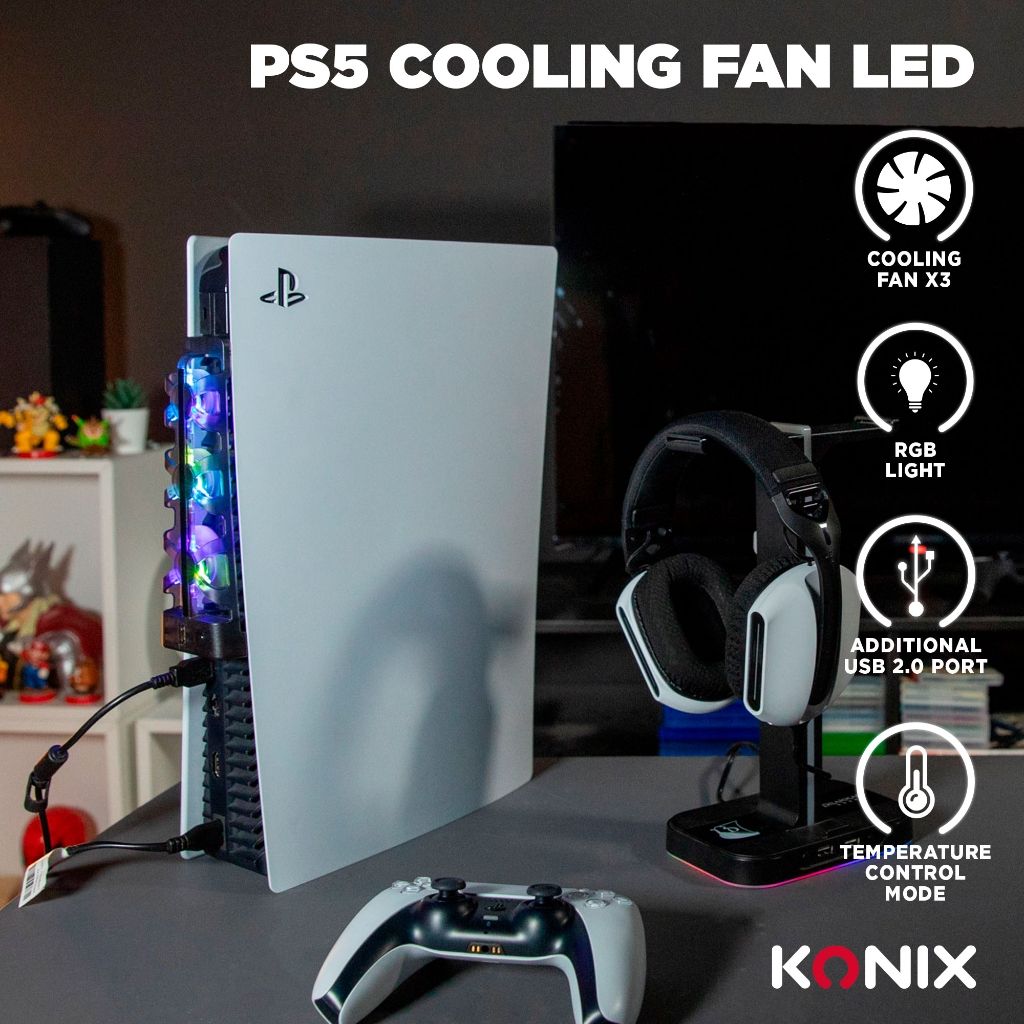 Ventilateur Konix PS5 Cooling Fan LED RGB – PlayStation 5 – pour console