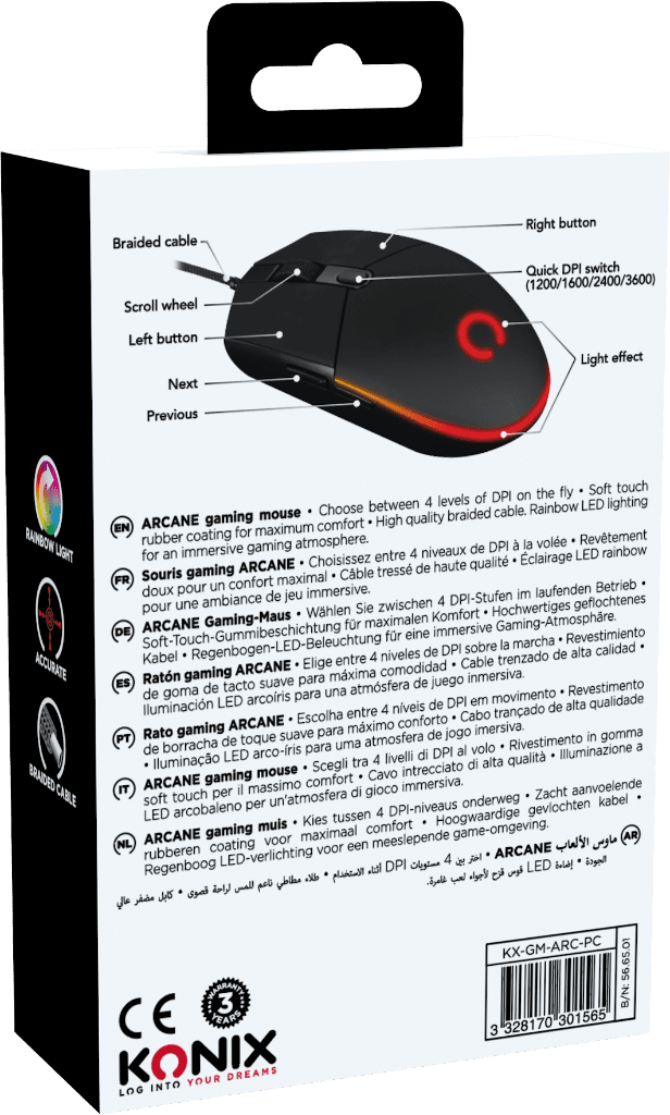 Souris Konix Arcane Gaming Mouse | Arcane – pour PC & gaming