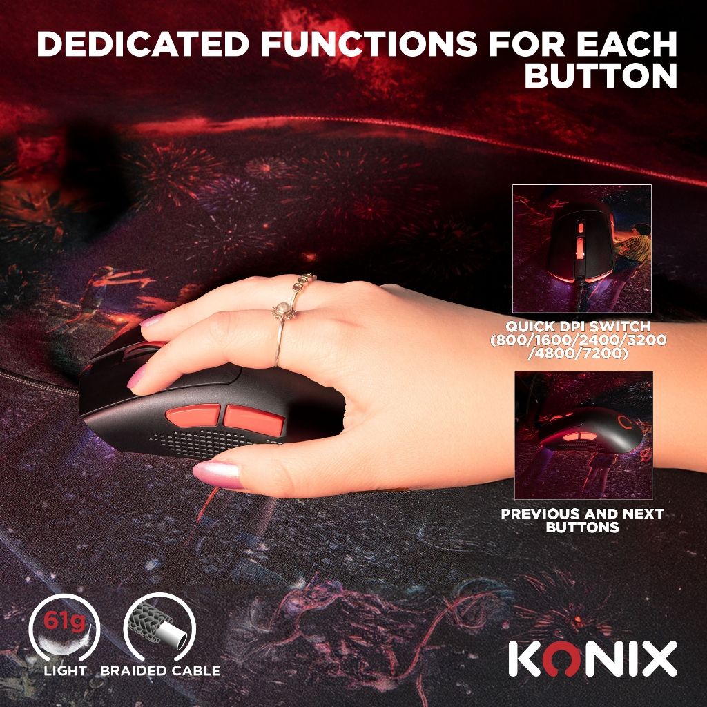 Souris Konix Warlock – Gaming Mouse – Warlock – pour PC