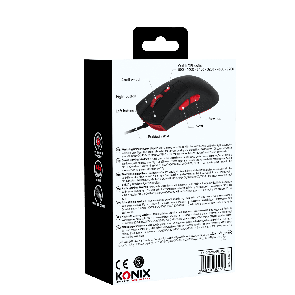 Souris Konix Warlock – Gaming Mouse – Warlock – pour PC