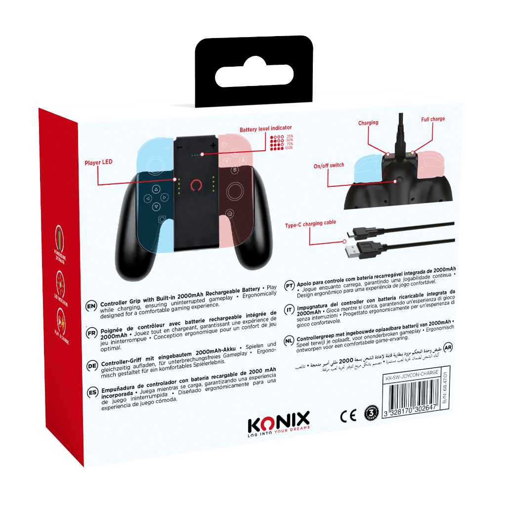 Chargeur & Grip Konix pour Joy - Con – Nintendo Switch