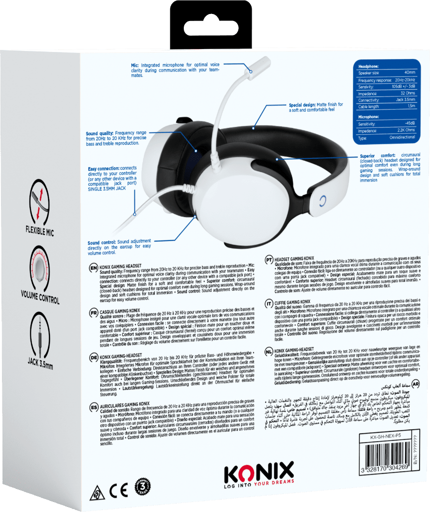 Casque Konix Nexus – Gaming headset – pour PC et consoles