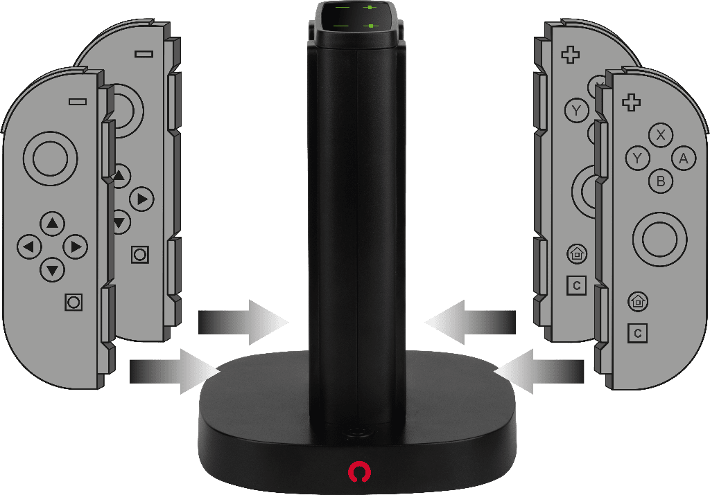 Chargeur Konix SW2 – SW2 – Joy - Con – pour Nintendo Switch – x4