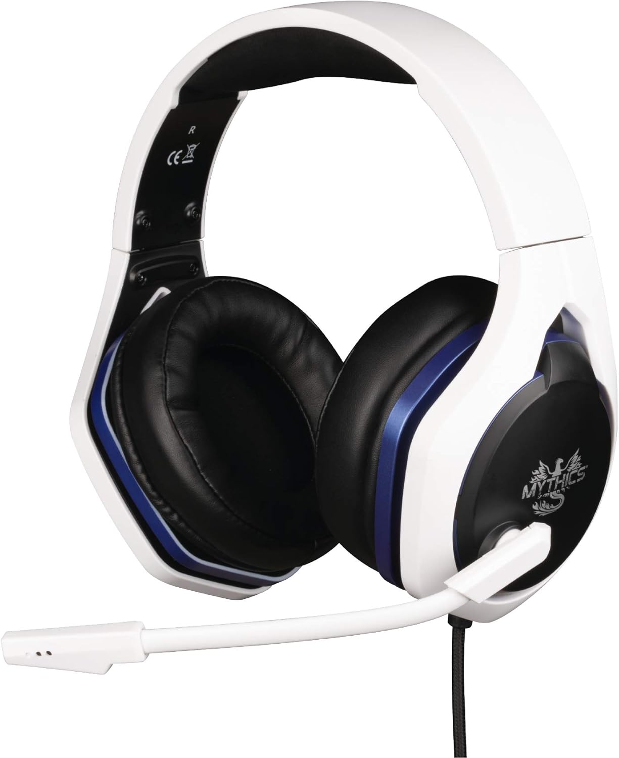 Casque Gaming Konix Mythics Hyperion Filaire 50 mm – PS5 | Blanc & Noir