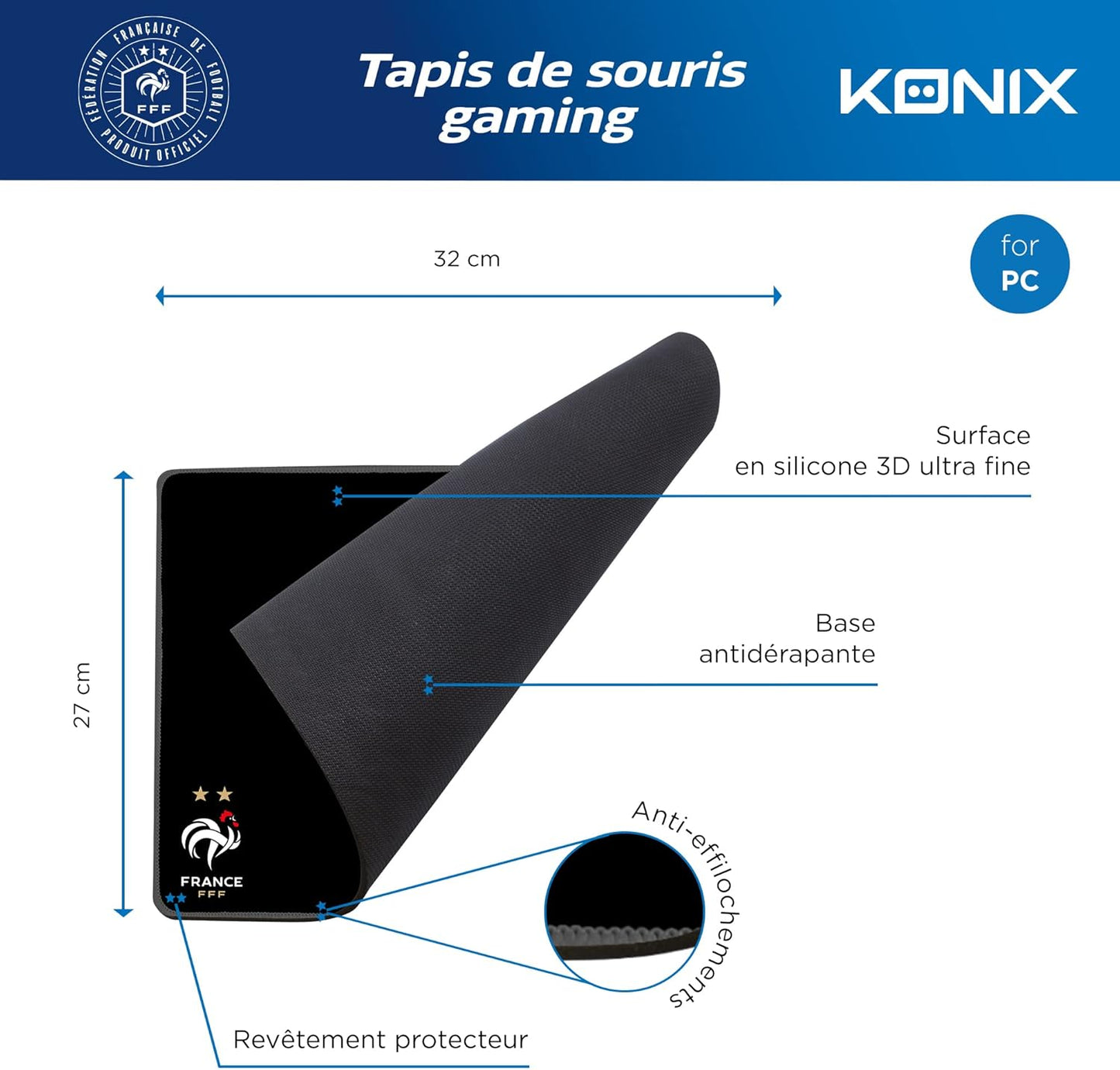 Tapis de Souris Konix FFF – M Black
