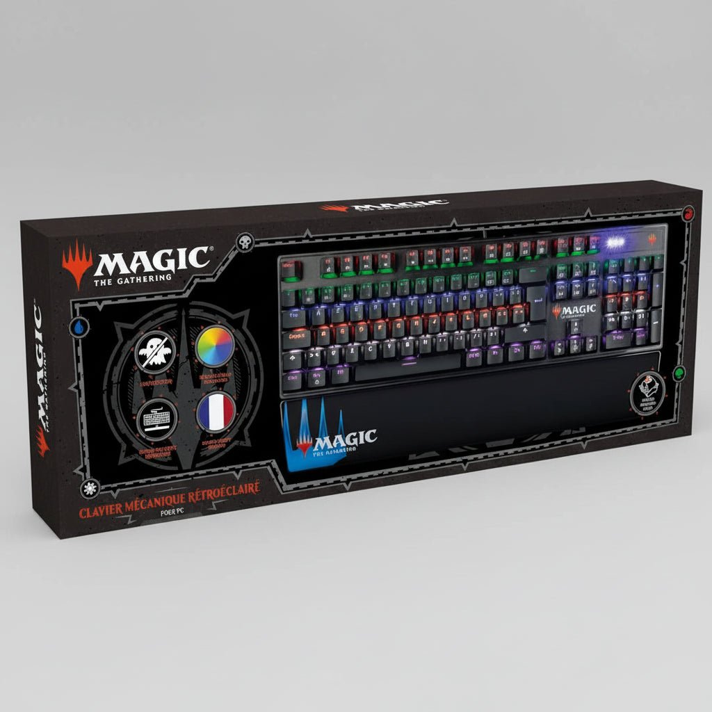 Clavier Gaming Konix Magic The Gathering Filaire Mécanique AZERTY – 20 Effets Lumineux
