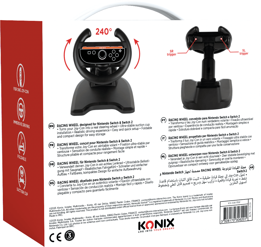 Volant Konix Switch – Racing Wheel pour Nintendo Switch