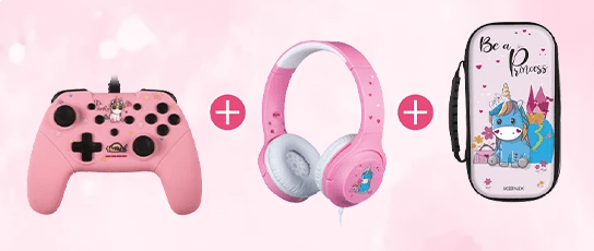Pack Accessoires Konix Unik Gamer Switch Licornes Rose
