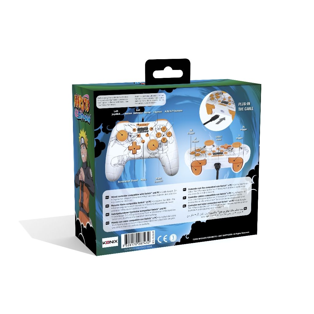 Manette Filaire Konix Naruto Kakashi pour Switch et PC