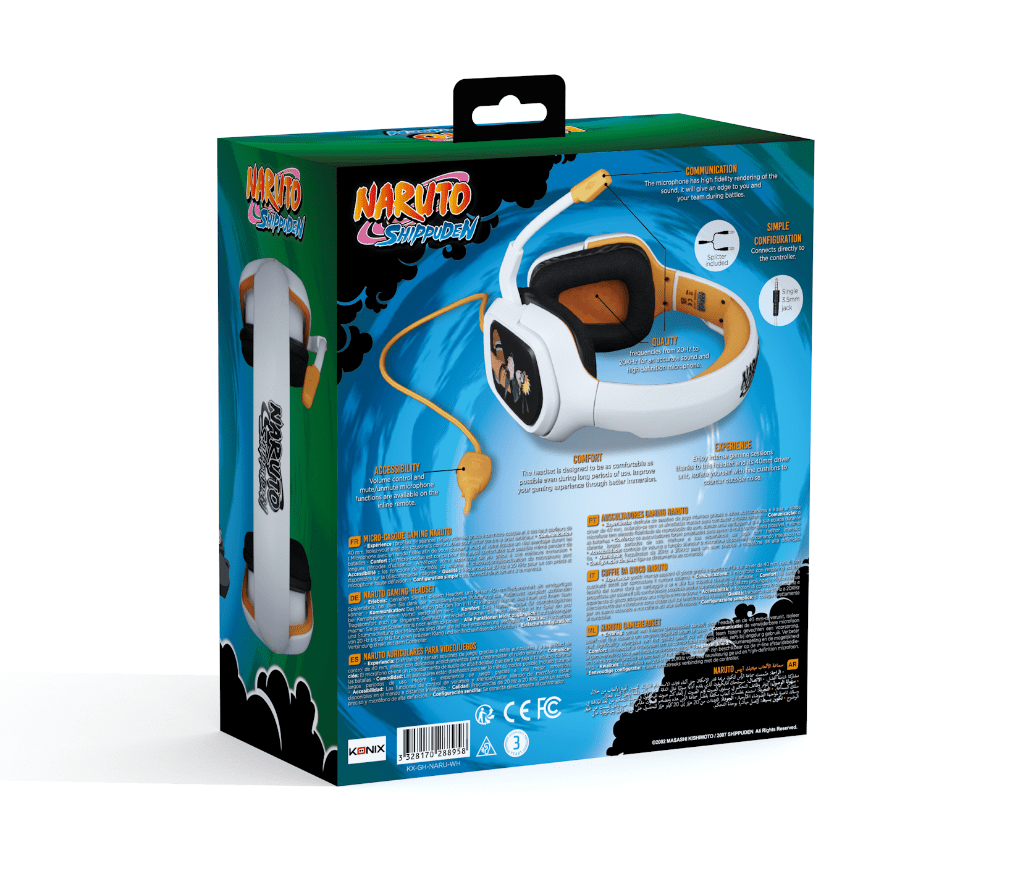 Casque Gaming Konix Naruto Shippuden Filaire – PS4, PS5, Switch, Xbox – Micro Jack 3,5 mm