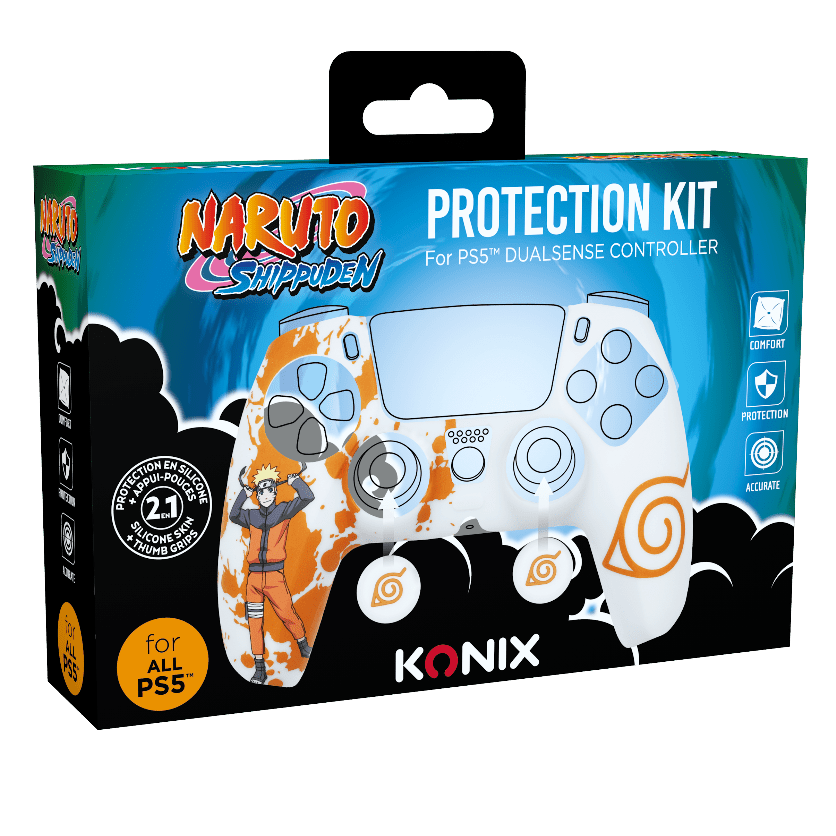 Kit de protection Konix Naruto DualSense White | Naruto – pour manette PS5