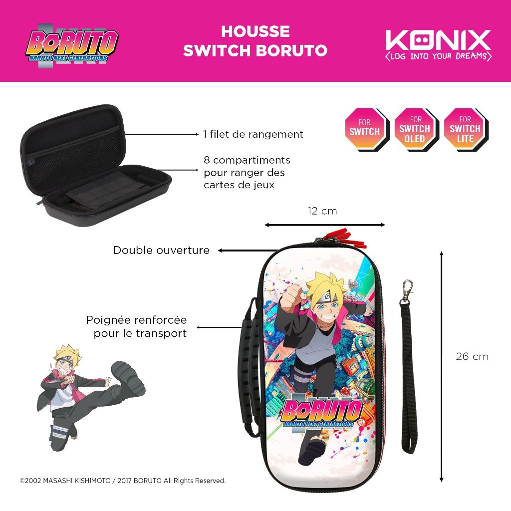 Sac de transport Konix Boruto World | Boruto – pour Nintendo Switch & accessoires