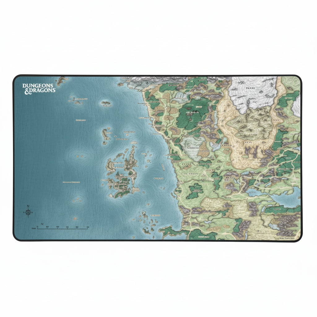 Tapis de Souris Konix Dungeons & Dragons XL – Faerûn Map | PC & Consoles