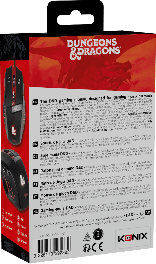 Souris Gaming Konix Dungeons & Dragons – PC