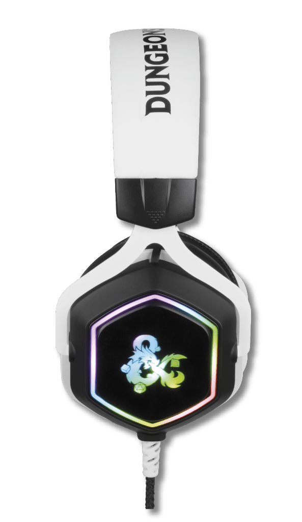 Casque Gaming Konix Dungeons & Dragons Rainbow USB PC – Blanc