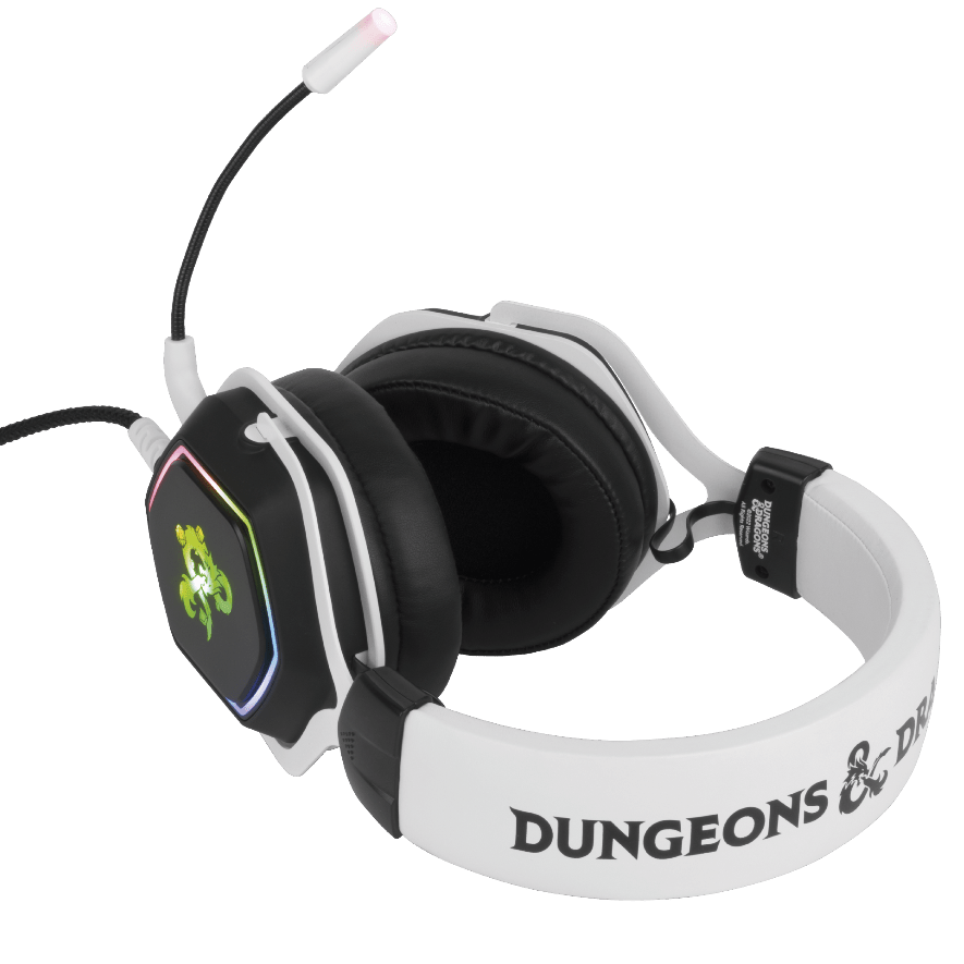 Casque Gaming Konix Dungeons & Dragons Rainbow USB PC – Blanc