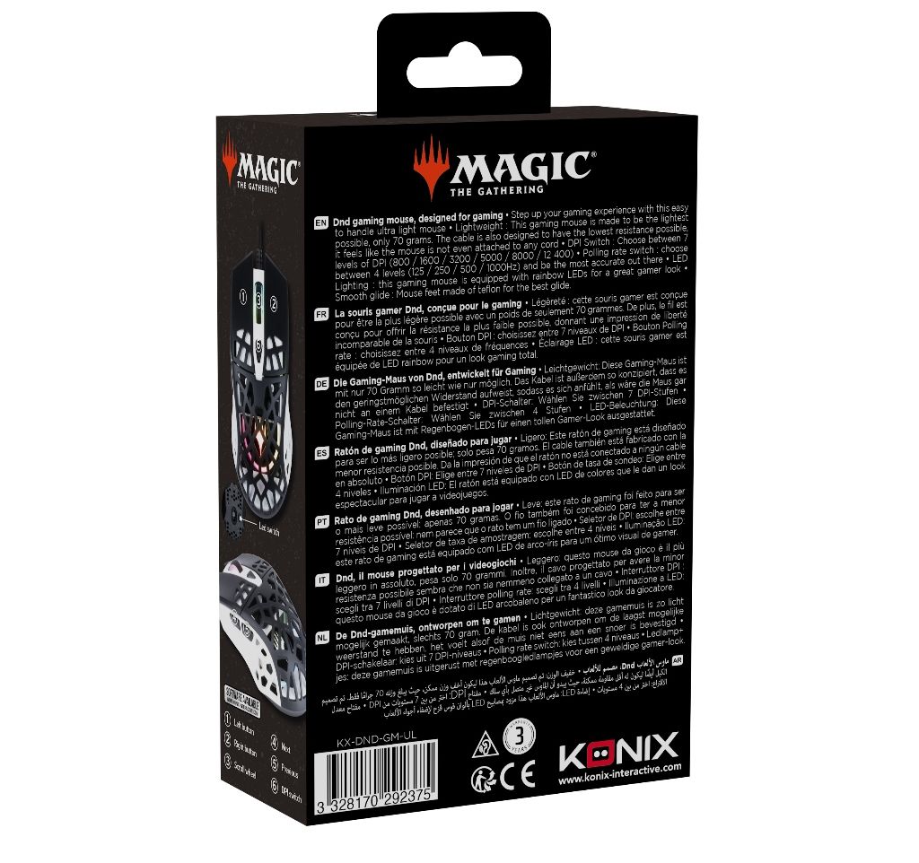Souris Gaming Konix Magic Ultra Light 70 g RGB PC