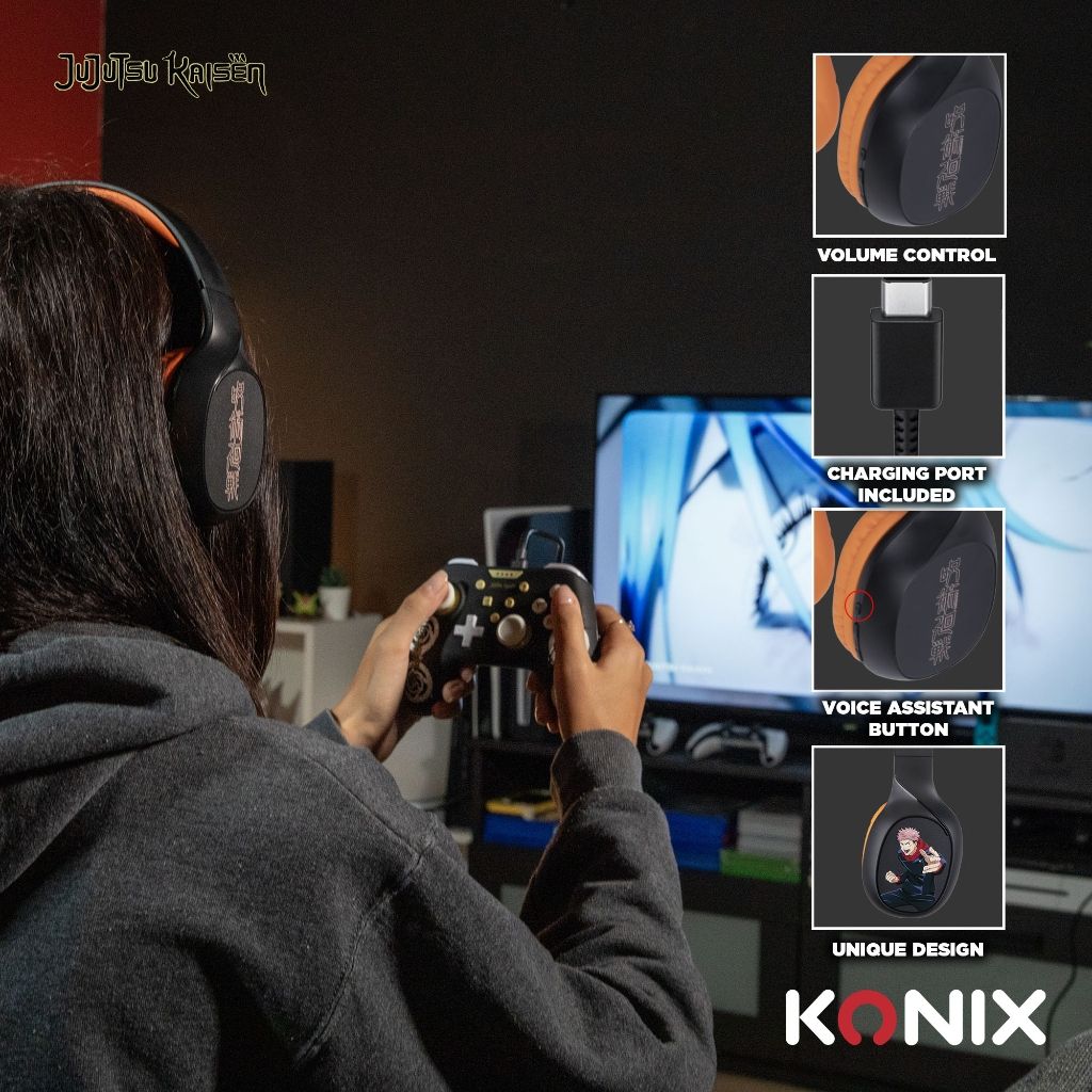 Casque Konix Jujutsu BT Headphones – Jujutsu Kaisen – pour PC et consoles – Collection