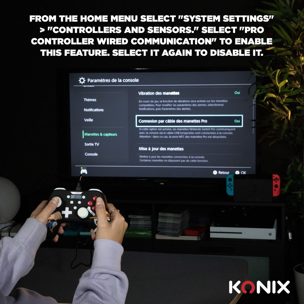 Manette Filaire Konix One Piece Luffy pour Switch et PC