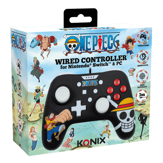 Manette Filaire Konix One Piece Luffy pour Switch et PC