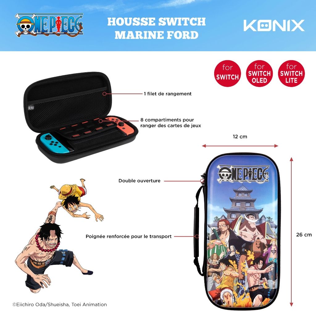 Sac de transport Konix OP Marineford | One Piece – pour Nintendo Switch & accessoires