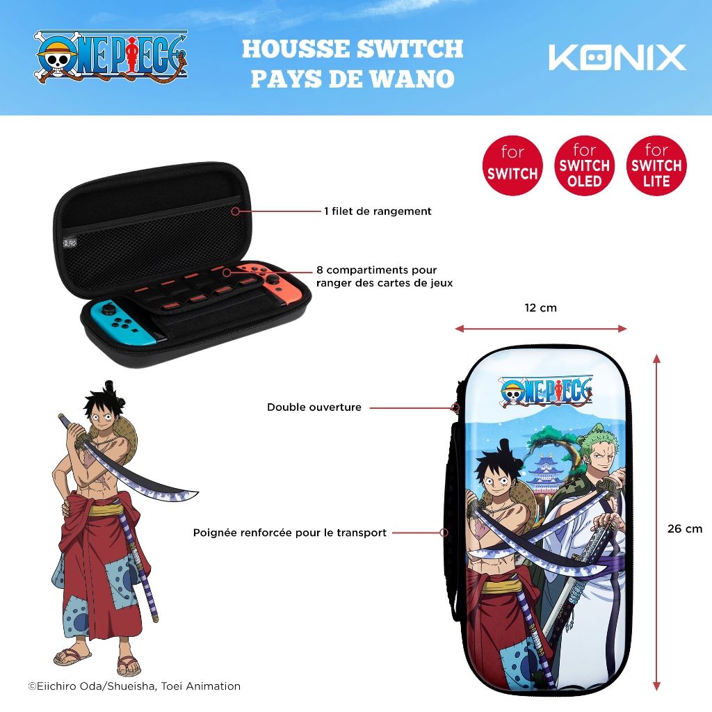 Sac de transport Konix OP Wano | One Piece – pour Nintendo Switch & accessoires