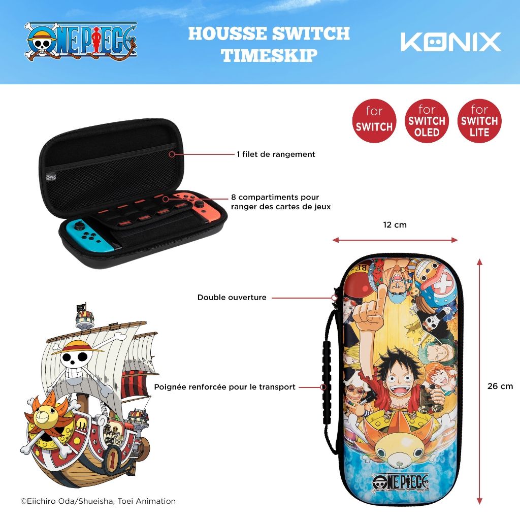 Sac de transport Konix OP Timeskip | One Piece – pour Nintendo Switch & accessoires