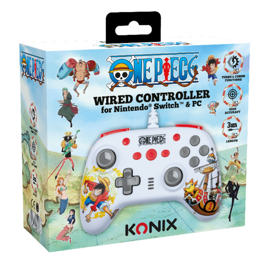 Manette Konix One Piece Luffy – Filaire Switch et PC
