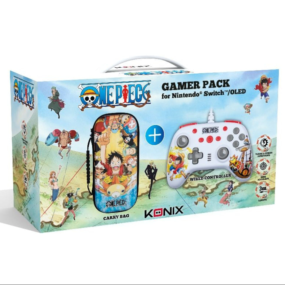 Konix One Piece Gamer Pack – Manette et Housse pour Switch
