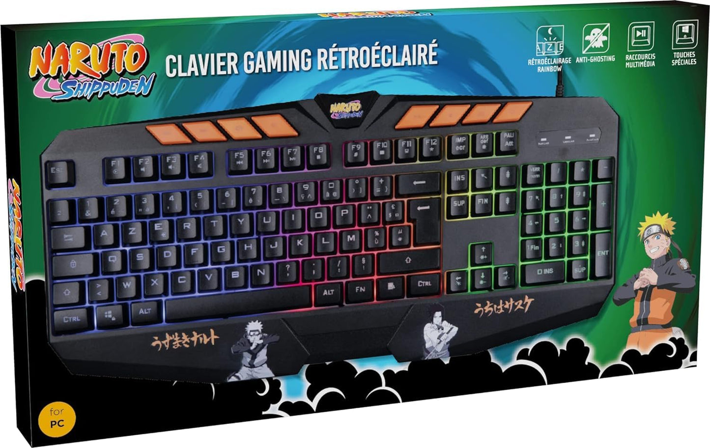 Clavier Gaming Konix Naruto Shippuden – AZERTY – Rétroéclairé RGB