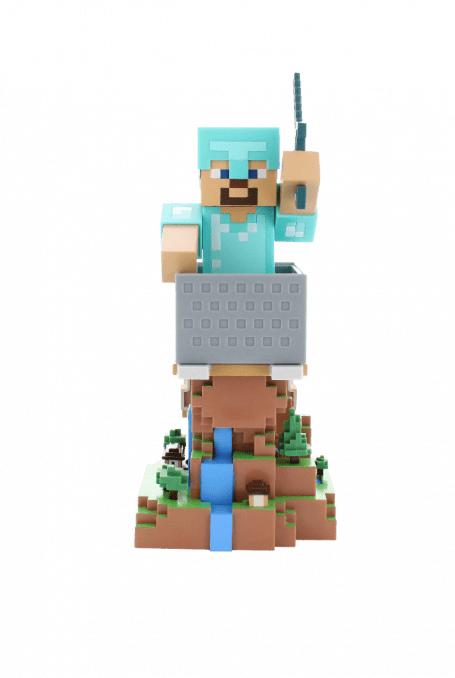 Support Manette et Téléphone Minecraft Steve Armure Diamant - Cableguys